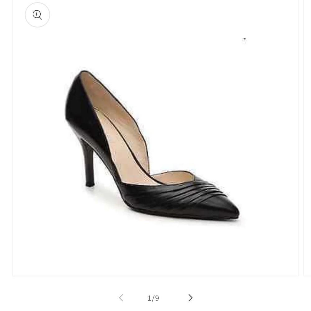 Nine West Black Leather Pumps Heels